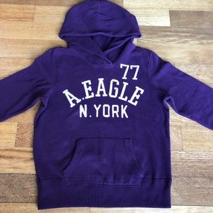 Purple hooded American Eagle sweatshirt